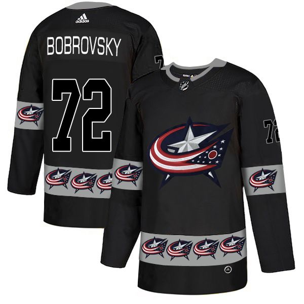 Men Columbus Blue Jackets #72 Bobrovsky Black Adidas Fashion NHL Jersey->detroit red wings->NHL Jersey